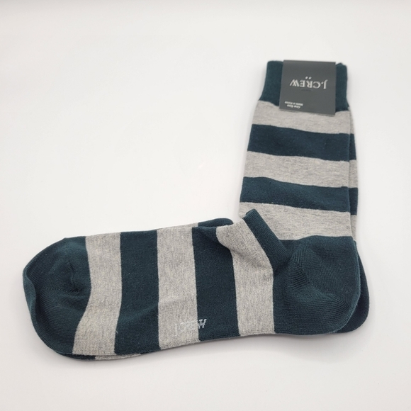 J Crew Bold stripe socks Hunter Green & Gray Stripe socks - Picture 8 of 8